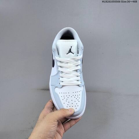 Jordan Air Jordan 1 Low White Light Blue Black 36 46B Casual - Women's (BS-66008)