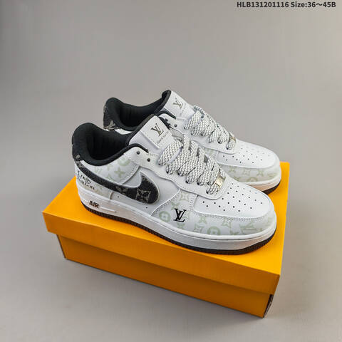 Nike Air Force 1 Low White Black Grey EU 36-45 Sneaker - Unisex (BS-63612)