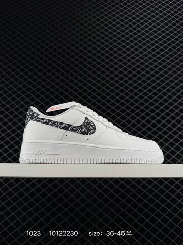 Nike Air Force 1 07 White Black Paisley 36-45 5 Lifestyle - Unisex (BS-74627)