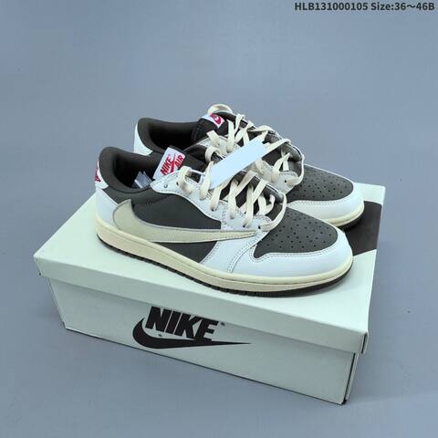 Jordan Air Jordan 1 Low x Travis Scott Black White Olive Blue Mixed Colorways EU 36-46 Casual - Unisex (BS-67107)