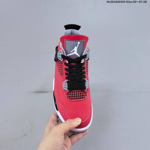 Jordan Air Jordan 4 Retro Toro Bravo Red Black White 36 47 5 Basketball - Unisex (BS-66051)