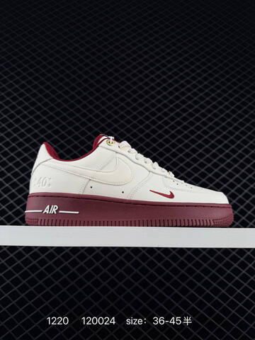 Nike Air Force 1 07 Low White Burgundy EU 36-45 Lifestyle - Unisex (BS-73575)