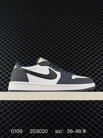 Jordan Air Jordan 1 Low White Dark Navy Black Cream EU 36-46 Sneaker - Unisex BS-79862