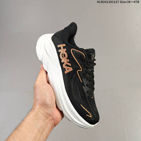 HOKA ONE ONE Clifton 10 Black Rose Gold White EU 36-47 Running Shoe Running Sneakers - Unisex (BS-69443)