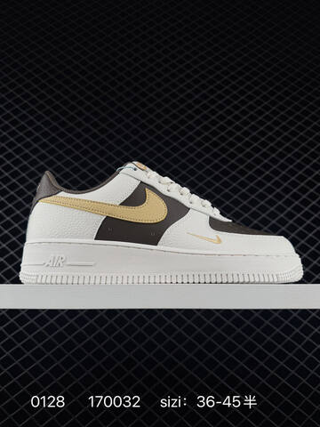 Nike Air Force 1 07 LV8 White Brown With Yellow Accents EU 36-45 Lifestyle - Unisex (BS-72899)