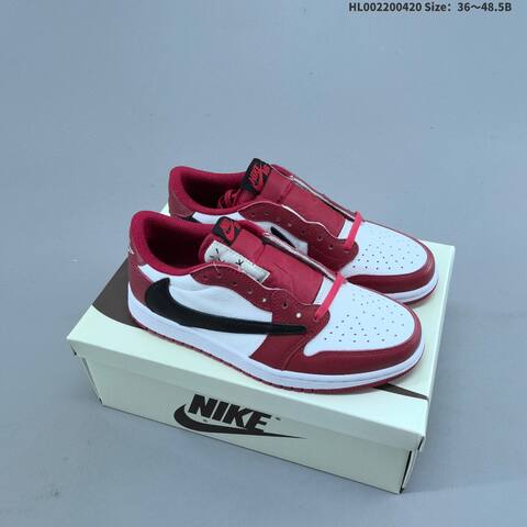 Nike Air Jordan 1 Low Travis Scott White Red Black 36 48 5 Casual - Unisex (BS-66123)