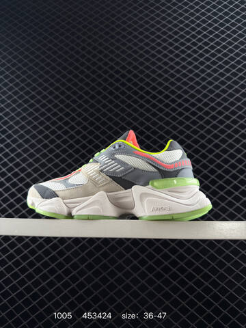 New Balance 9060 Beige Grey Neon Green Neon Pink EU 36-47 Sneaker - Unisex (BS-82749)