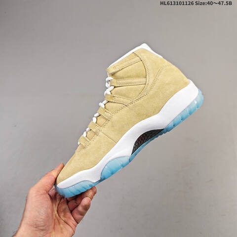 Jordan Air Jordan 11 Retro Tan Beige Suede With White And Icy Blue EU 40-47 5 Basketball - Men's (BS-63061)