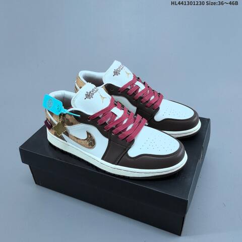 Jordan Air Jordan 1 Low Year Of The Horse White Brown Gold Burgundy EU 36-46 Basketball - Unisex (BS-67188)