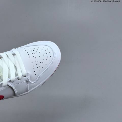 Jordan Air Jordan 1 Low White Red 36 46 Casual - Unisex (BS-67178)