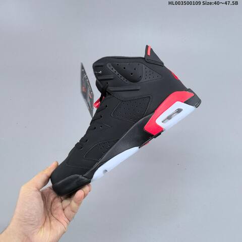 Jordan Air Jordan 6 Retro OG Black Red White 40 47 5 Basketball - Men's (BS-67048)