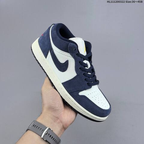 Air Jordan 1 Low Obsidian Suede AIR JORDAN 1 Aj1 Lifestyle BS-66465