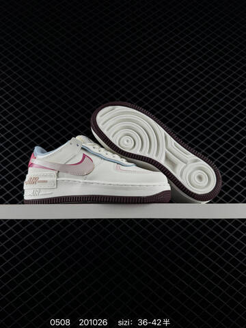 Nike Air Force 1 Low Shadow Off White Light Blue Pink Dark Red EU 36-42 Lifestyle - Unisex (BS-71621)