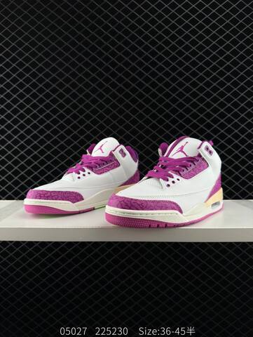 Jordan Air Jordan 3 Retro White Purple Pink Green Beige EU 36-45 Basketball Shoe - Unisex (BS-81294)