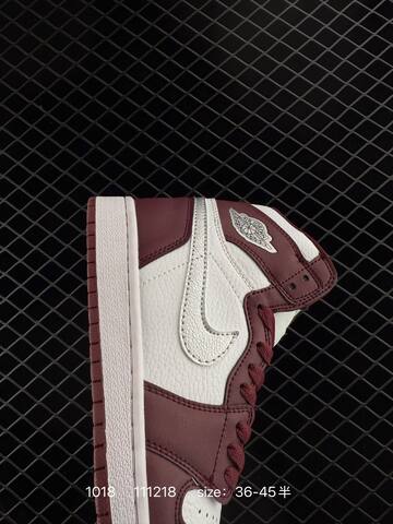 Jordan Air Jordan 1 Retro High OG White Burgundy Silver EU 36-45 Basketball Shoe - Unisex (BS-80487)
