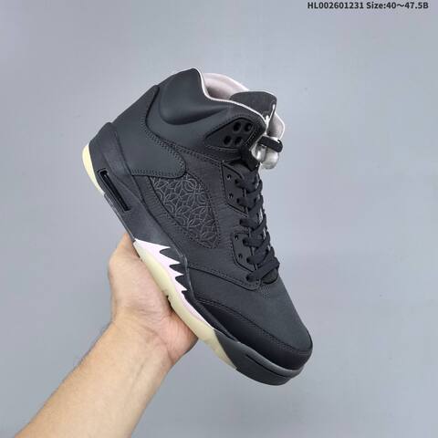 Jordan Air Jordan 5 Retro Black Charcoal With Translucent Icy Sole 40 47 5 Basketball - Men's (BS-67165)