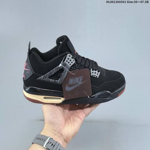 Jordan Air Jordan 4 Retro London Black Grey Burgundy Cream EU 36-47 5 Basketball - Unisex (BS-66066)