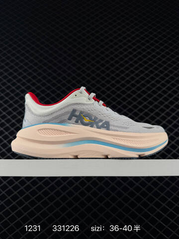 HOKA ONE ONE Clifton 10 Light Grey Peach Blue Red Dark Grey EU 36-40 Running Shoe Running Sneakers Unisex BS-86336