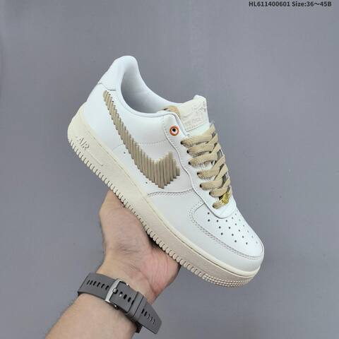 Nike Air Force 1 07 White Beige Gold Orange EU 36-45 Sneaker - Unisex BS-60008