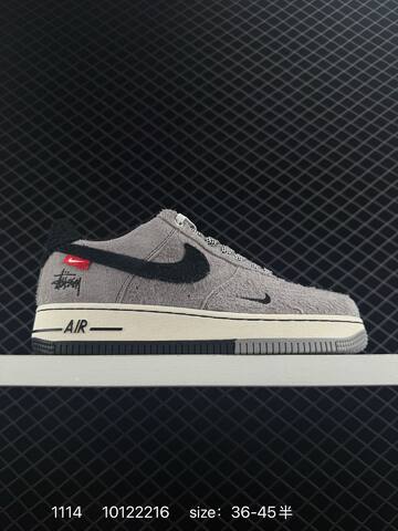 Nike Stussy x Nike Air Force 1 07 Low Grey Black White 36-45 Lifestyle - Unisex (BS-74205)