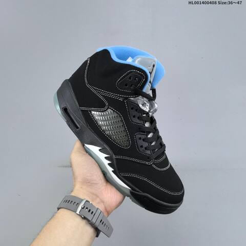 Air Jordan 5 Retro Black University Blue Replica AIR JORDAN 5 Aj5 Lifestyle BS-66296