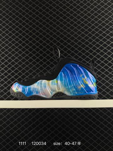 Nike Air Foamposite One Black Blue Iridescent Multicolor EU 40-47 5 Basketball - Men's (BS-74251)