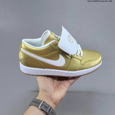 Jordan Air Jordan 1 Low Gold White EU 36-46 Basketball - Unisex (BS-65903)