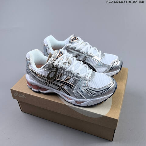 ASICS Gel-Kayano 14 White Silver Black Pink EU 36-45 Running Shoe Running Sneakers - Unisex (BS-69145)