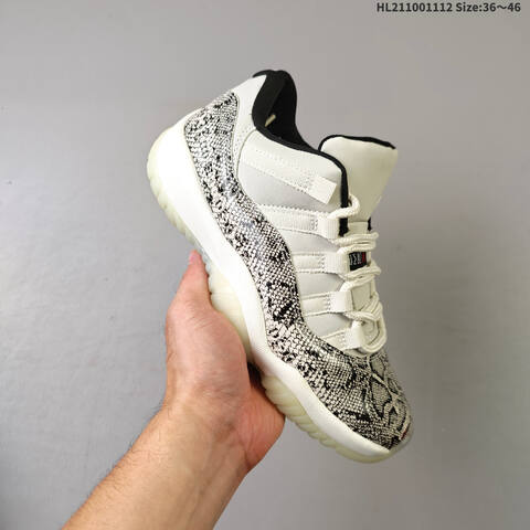 Jordan Air Jordan 11 Retro Low White Black Snakeskin EU 36-46 Basketball - Unisex (BS-63844)
