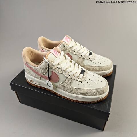Nike Air Force 1 07 Off White Pink Beige Brown EU 36-45 Sneaker - Unisex (BS-63562)