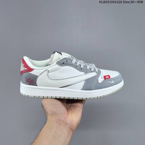 Nike Air Jordan 1 White Gray Red EU 36-45 Casual - Unisex (BS-67224)