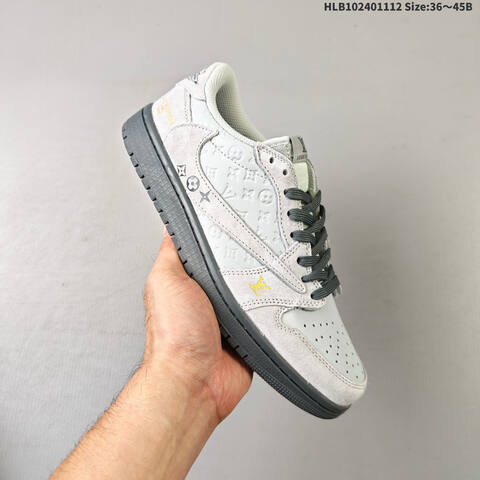 Jordan Air Jordan 1 Low x Travis Scott Light Grey White EU 36-45 Casual - Unisex (BS-63847)