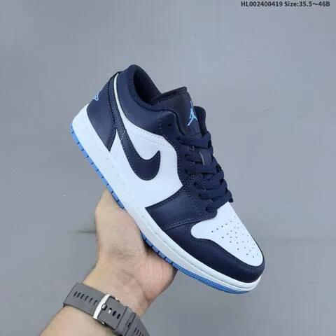 Jordan Air Jordan 1 Low Midnight Navy University Blue White 35 5 46 Casual - Unisex BS-66144