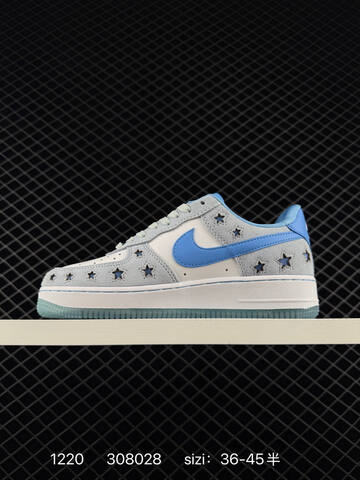 Nike Air Force 1 Low Light Blue Gray White 36-45 Lifestyle - Unisex (BS-73578)