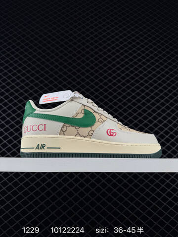 Nike Air Force 1 Low Black Red White Black White Beige Green EU 36-45 Lifestyle - Unisex (BS-73398)
