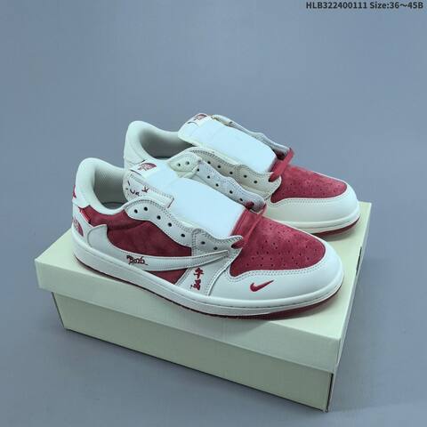 Nike Air Jordan 1 Low x Travis Scott White Red EU 36-45 Lifestyle - Unisex (BS-67006)