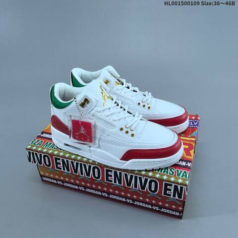 Jordan Air Jordan 3 Mexico El Vuelo White Red Green Gold EU 36-46 Basketball - Unisex (BS-67041)