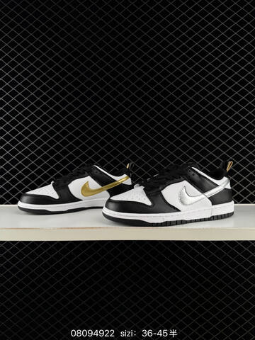 Nike Dunk Low Black White Metallic Gold Metallic Silver EU 36-45 Skate - Unisex BS-69870