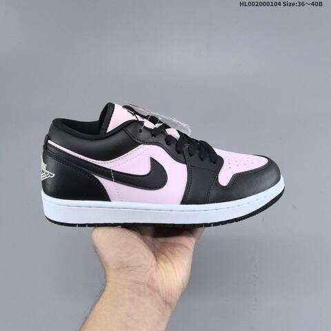 Jordan Air Jordan 1 Low Black Pink White 36 40B Casual - Women's (BS-67122)