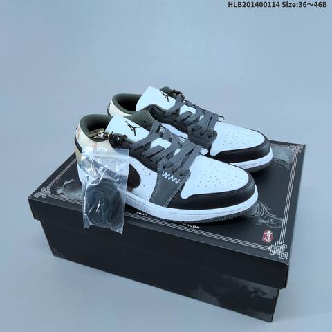 Jordan Air Jordan 1 Low White Black Gray EU 36-46 Lifestyle - Unisex (BS-66975)