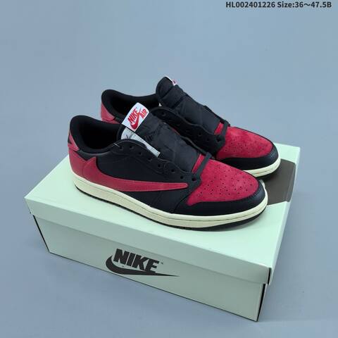 Jordan Travis Scott x Air Jordan 1 Low Black Red EU 36-47 5 Lifestyle - Unisex (BS-67270)