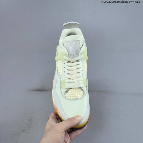 Jordan Air Jordan 4 Retro Sail Light Grey Gum Orange EU 36-47 5 Basketball - Unisex (BS-65915)
