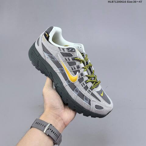 Nike P-6000 Premium Grey Dark Grey Yellow White EU 36-47 Running Shoe - Unisex BS-59920