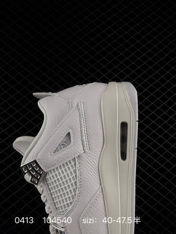 Jordan Air Jordan 4 Retro Pure White Silver EU 40-47 5 Basketball Shoe - Men s BS-79485