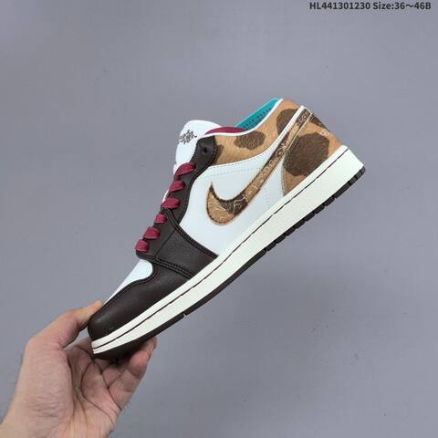Jordan Air Jordan 1 Low Year Of The Horse White Brown Gold Burgundy EU 36-46 Basketball - Unisex (BS-67188)