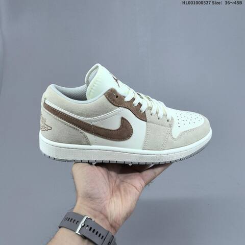 Jordan Air Jordan 1 Low SE White Beige Brown 36 45B Lifestyle - Women's (BS-65854)