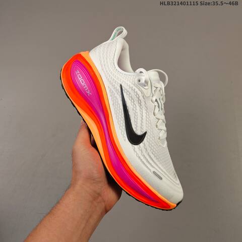 Nike Vomero Plus ReactX Air Zoom White Black Orange Purple EU 35 5-46 Running Shoe - Unisex (BS-63676)