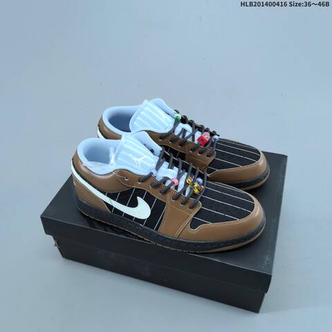 Nike Air Jordan 1 Low White Beige Light Green 36 46 Casual - Unisex (BS-66165)