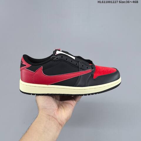 Nike Air Jordan 1 Low x Travis Scott Black Red White 36 46 Lifestyle - Unisex (BS-67246)