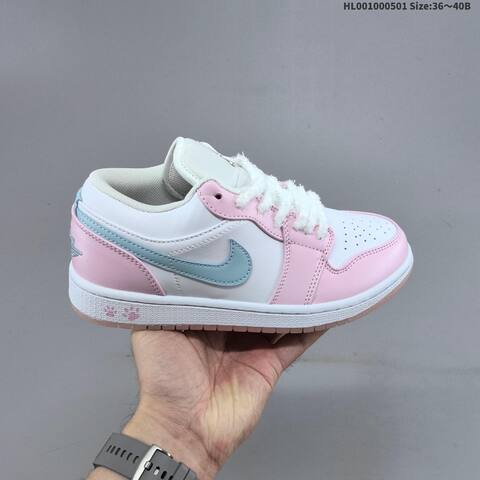 Jordan Air Jordan 1 Low White Pink Foam Glacier Blue EU 36-40 Casual - Unisex (BS-66068)